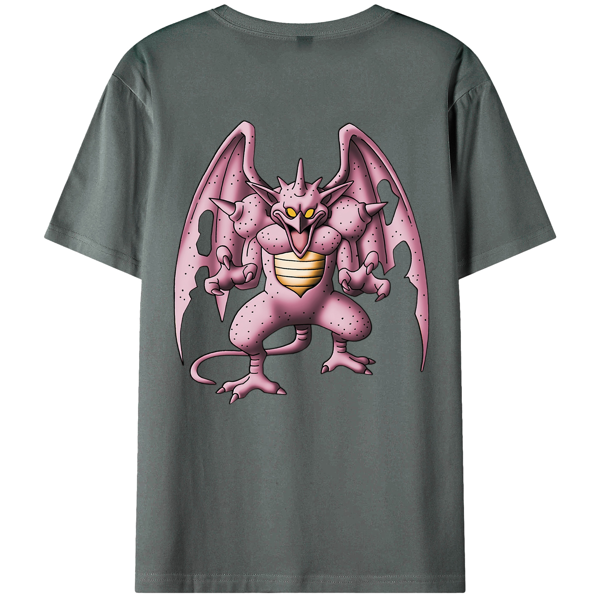 （画像用） ドラゴンクエスト Doragon Kuesuto Dragon Quest 綿100％ メンズ半袖Tシャツ（バックプリント） 通気性